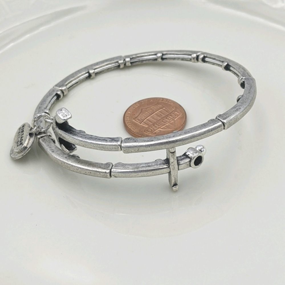 Alex an Ani Rafaleian Silver Trident Wrap Bracelet